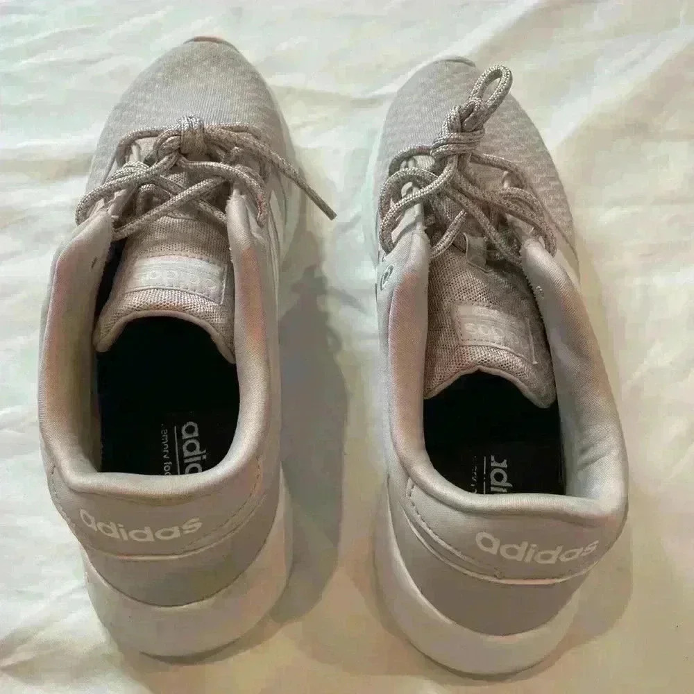 Adidas Women’s Cloudfoam QT Racer Running Shoe Size 8.5 Low Top Purple White - Picture 3 of 13
